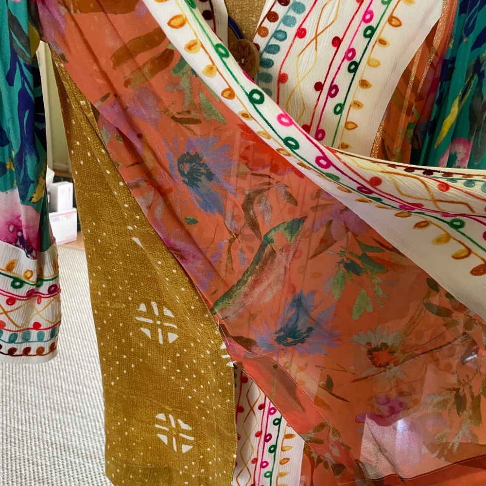 John Mark Colorful Patterned Kimono Cardigan. Boho. size Large. Like new! - Picture 13 of 13